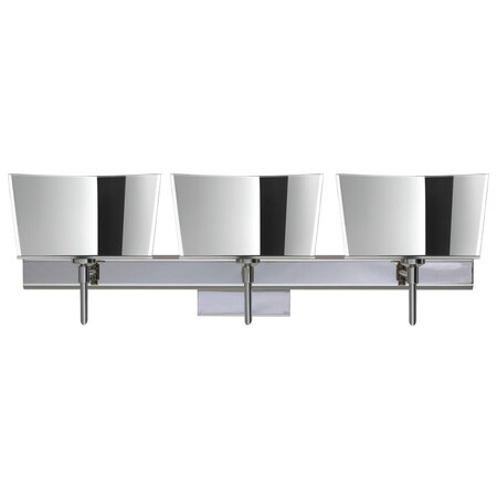 Besa Lighting Besa Groove Wall With SQ Canopy 3SW Mirror-Frost Chrome 3x5W LED 3SW-6773MR-LED-CR-SQ